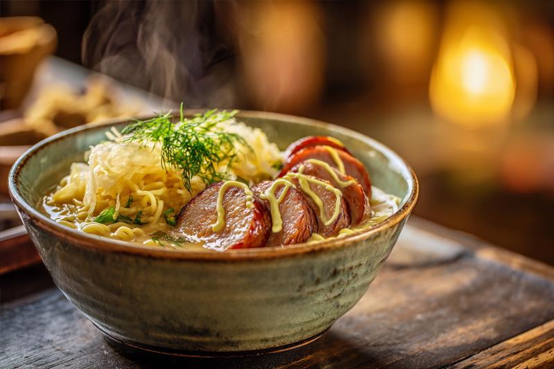 Bratwurst Sauerkraut Ramen
