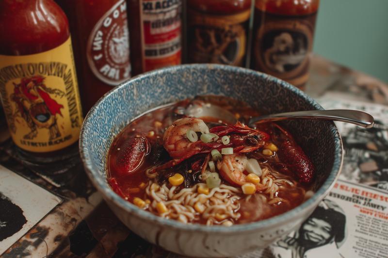 Crawfish and Corn Creole Ramen
