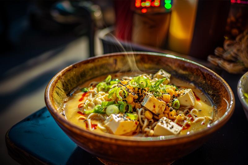 Creamy Corn Tofu Ramen