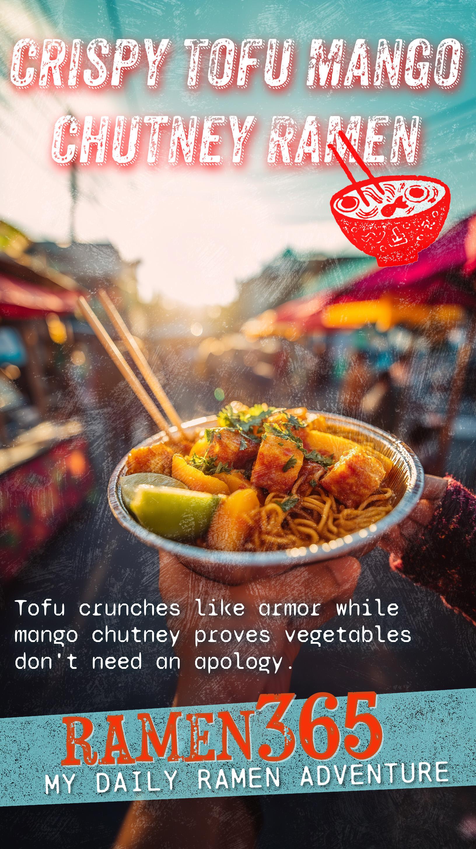 Crispy Tofu Mango Chutney Ramen