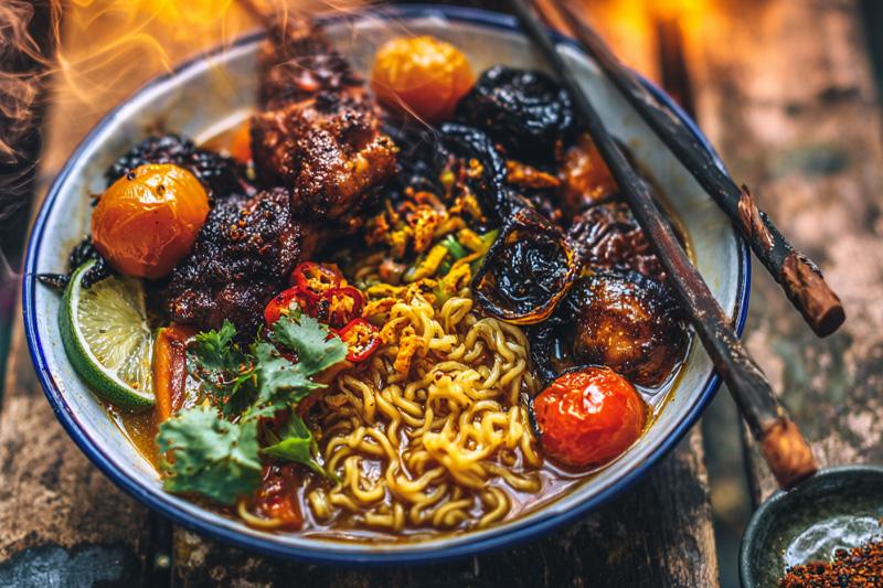 Cumin Chicken Charred Tomato Ramen