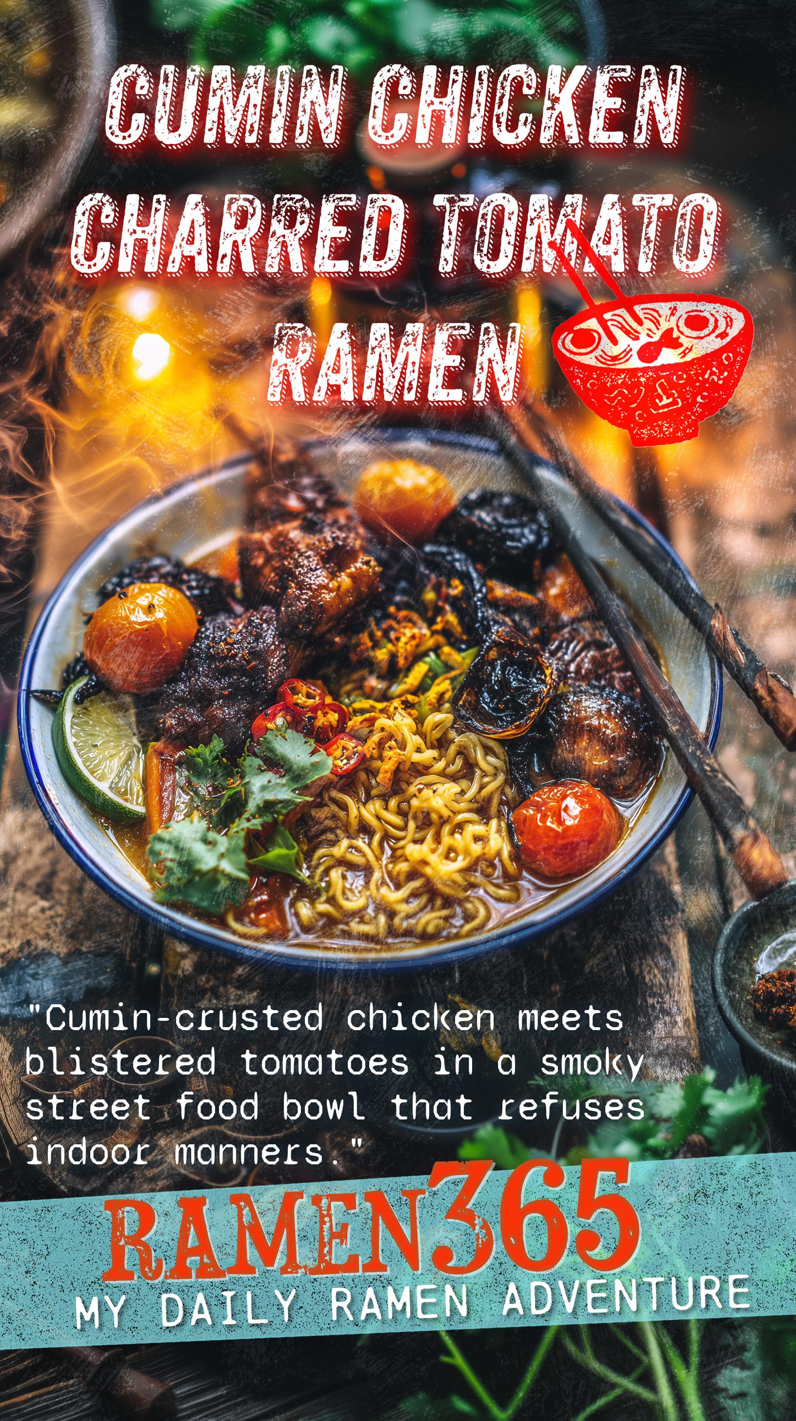Cumin Chicken Charred Tomato Ramen