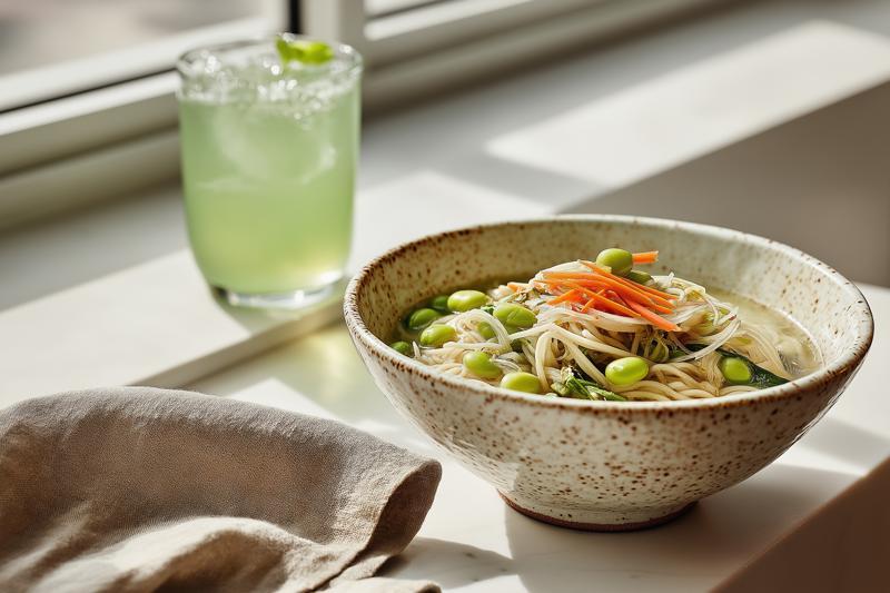 Edamame and Shredded Carrot Ramen
