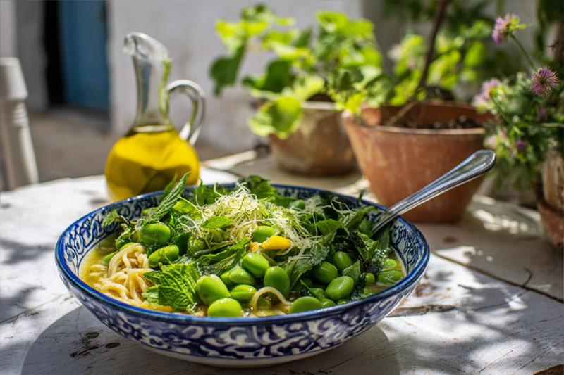 Fava Bean Mint Ramen