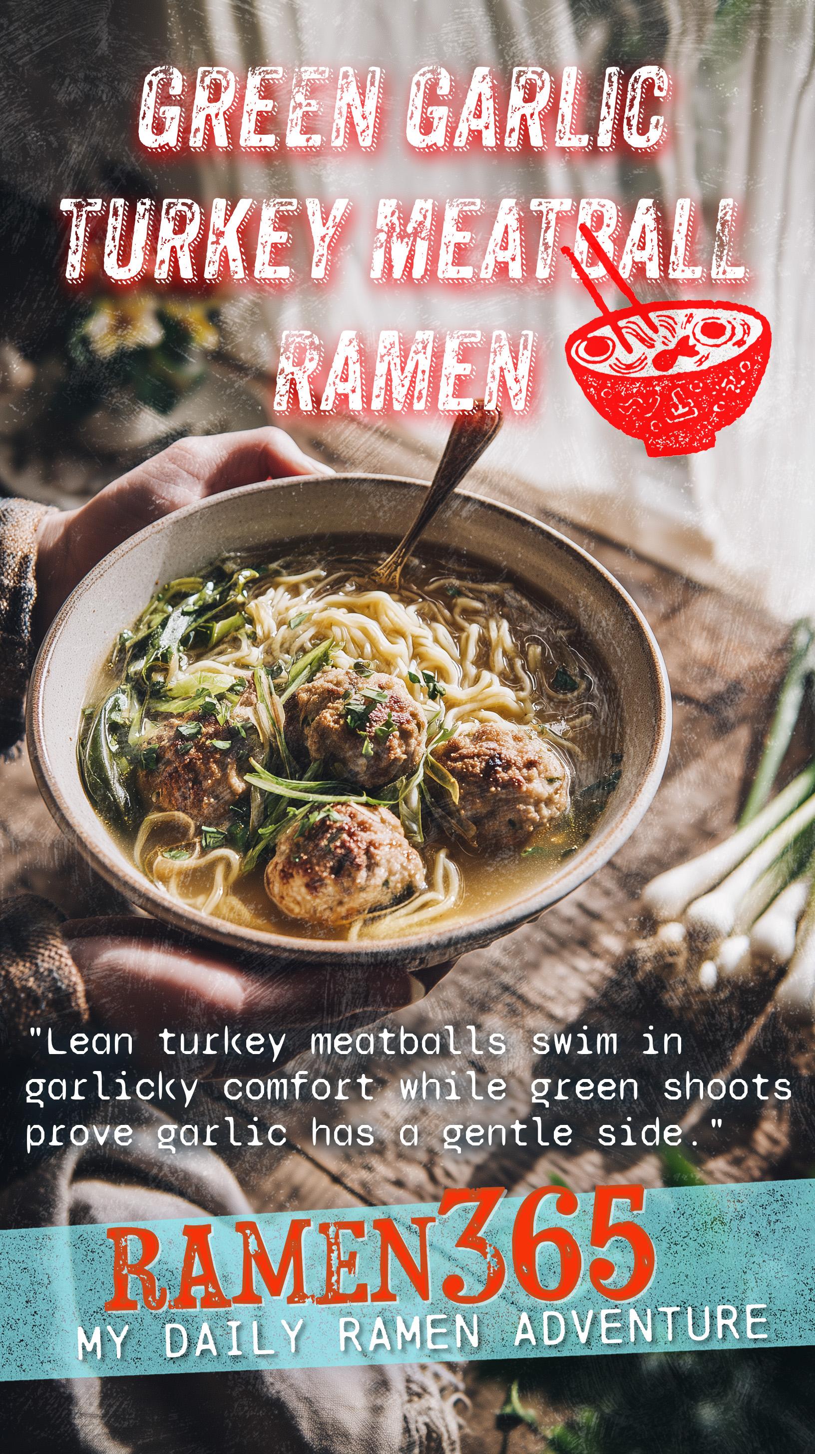 Green Garlic Turkey Meatball Ramen