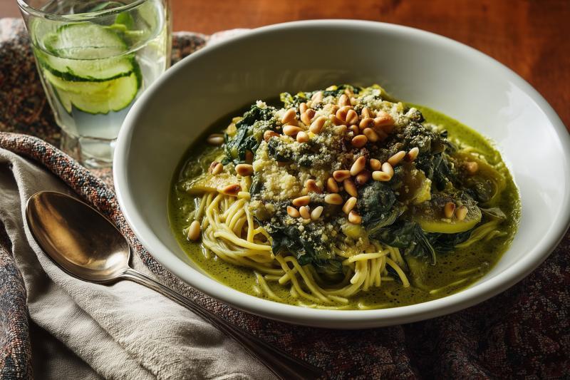 Creamy Spinach-Heavy Green Ramen
