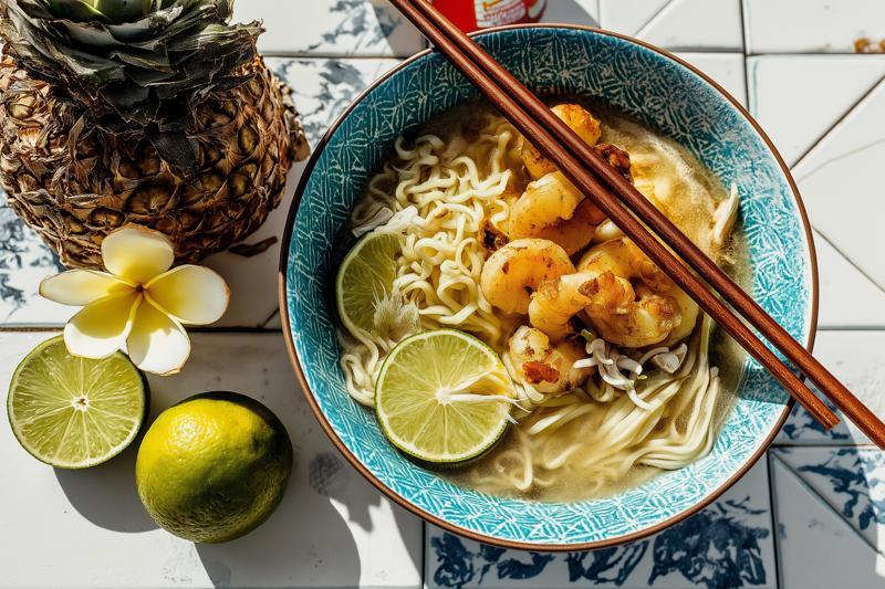 Hawaiian Garlic Shrimp Ramen