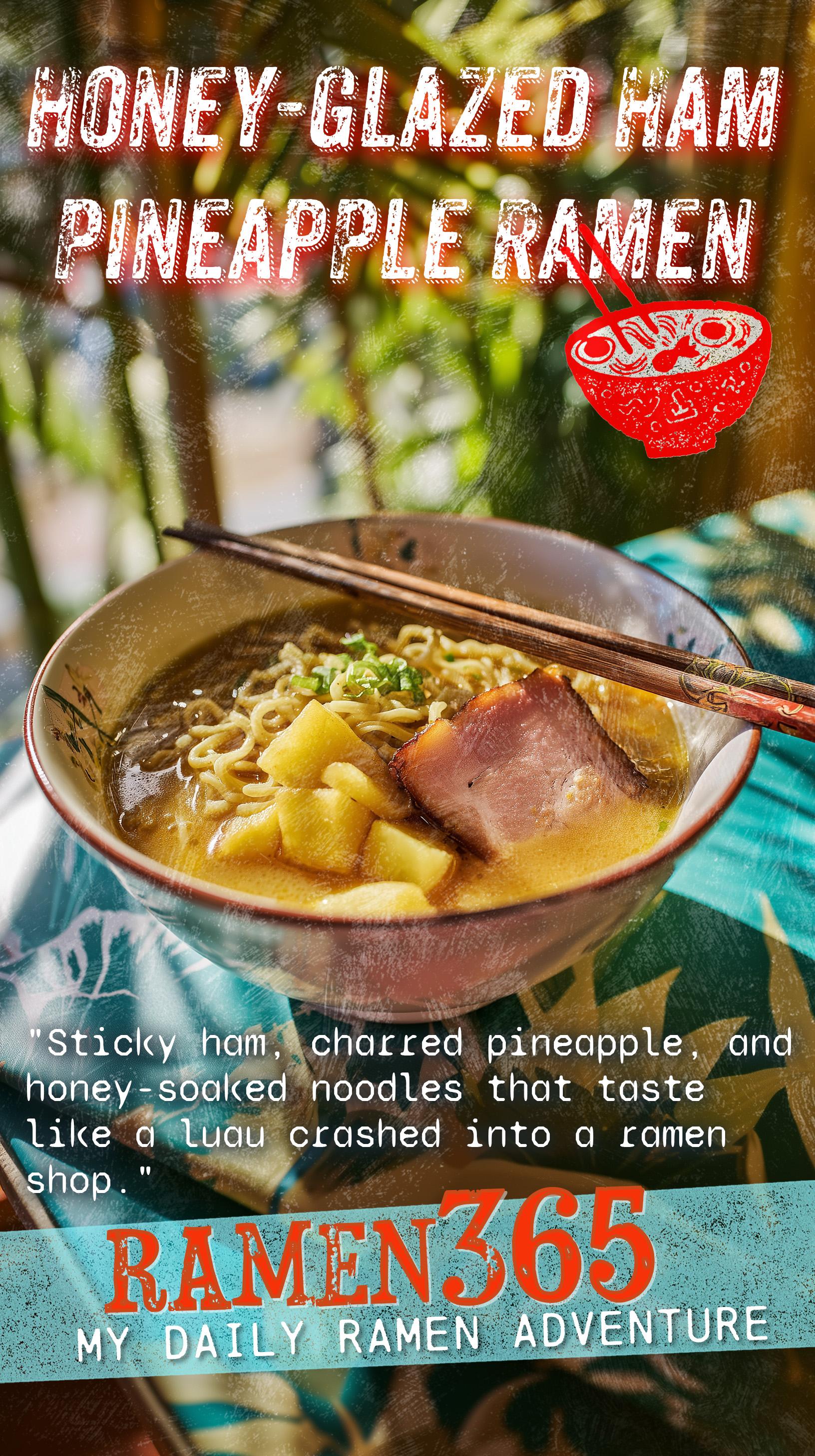 Honey-Glazed Ham Pineapple Ramen