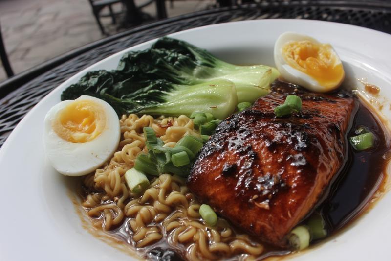 Honey Teriyaki Salmon Ramen