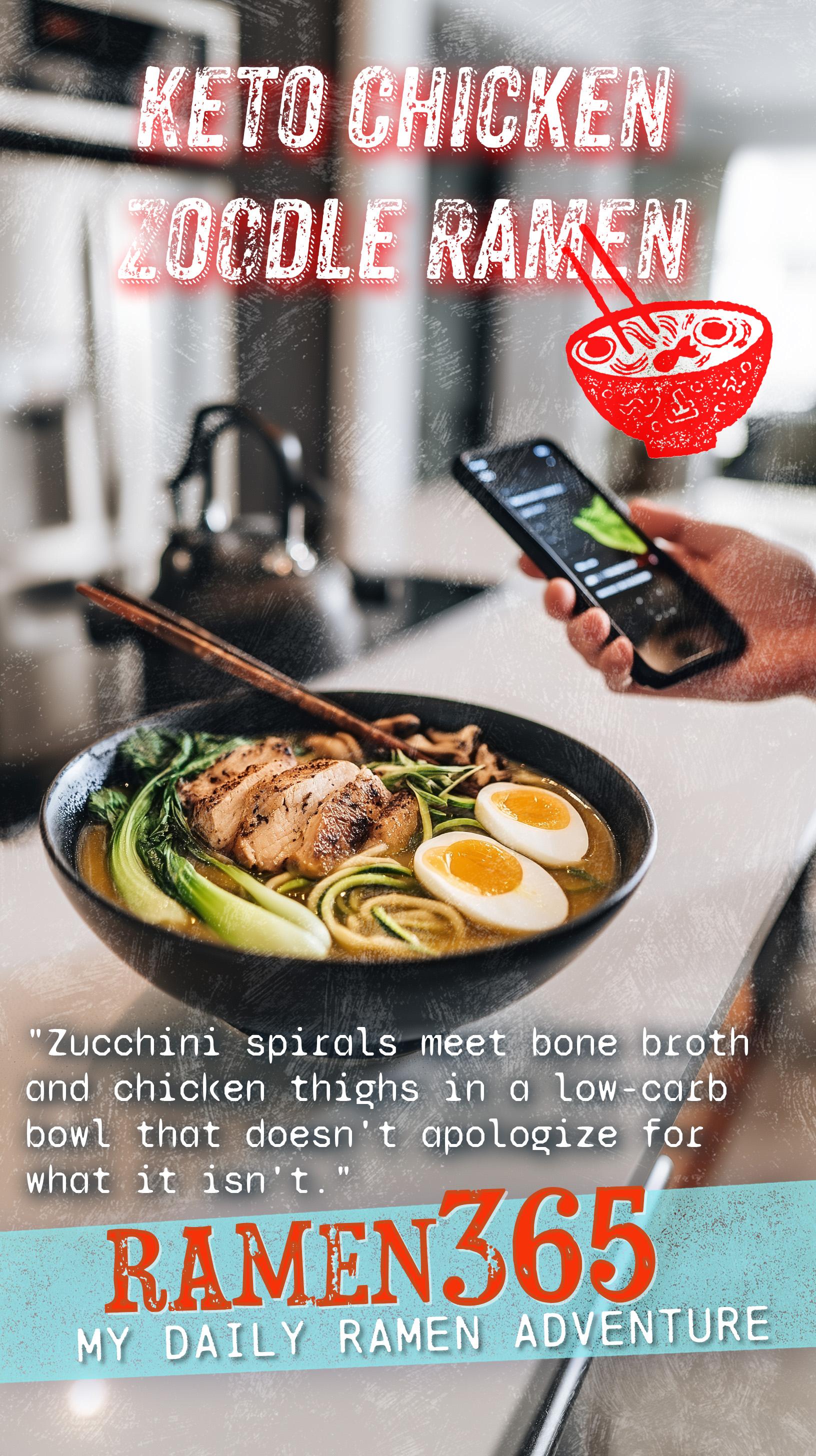 Keto Chicken Zoodle Ramen