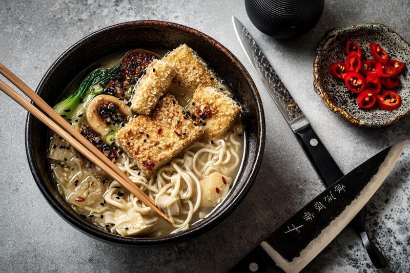 Panko-Crusted Tofu Ramen