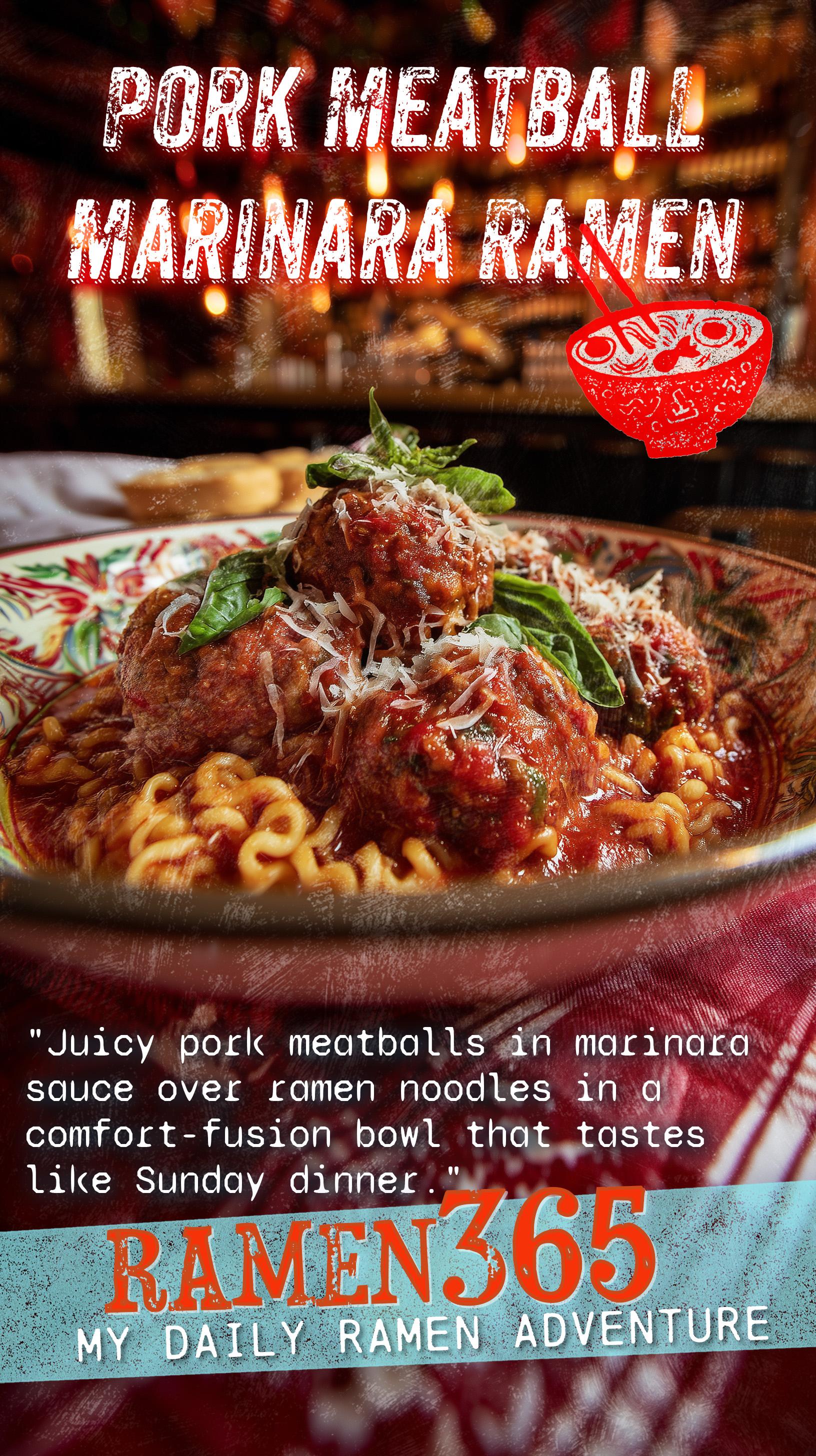 Pork Meatball Marinara Ramen