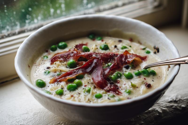 Prosciutto & Peas Ramen