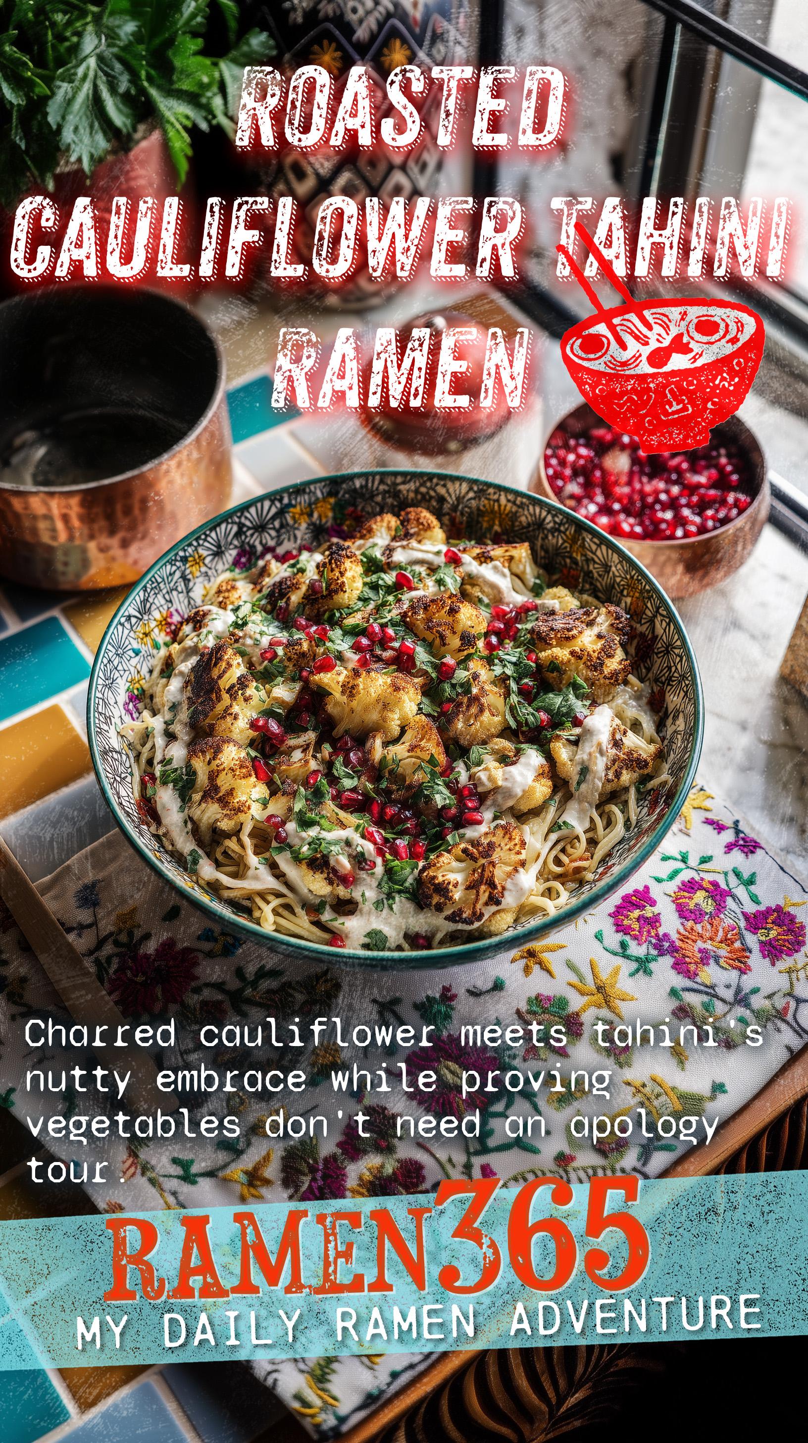 Roasted Cauliflower Tahini Ramen