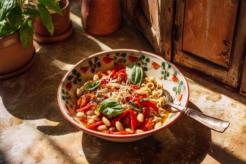 Roasted Red Pepper White Bean Ramen