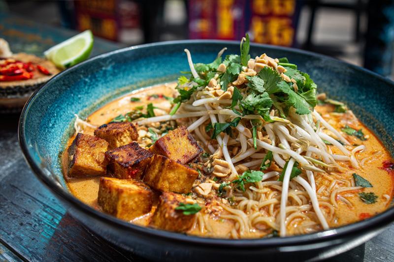 Spicy Peanut Tofu Ramen