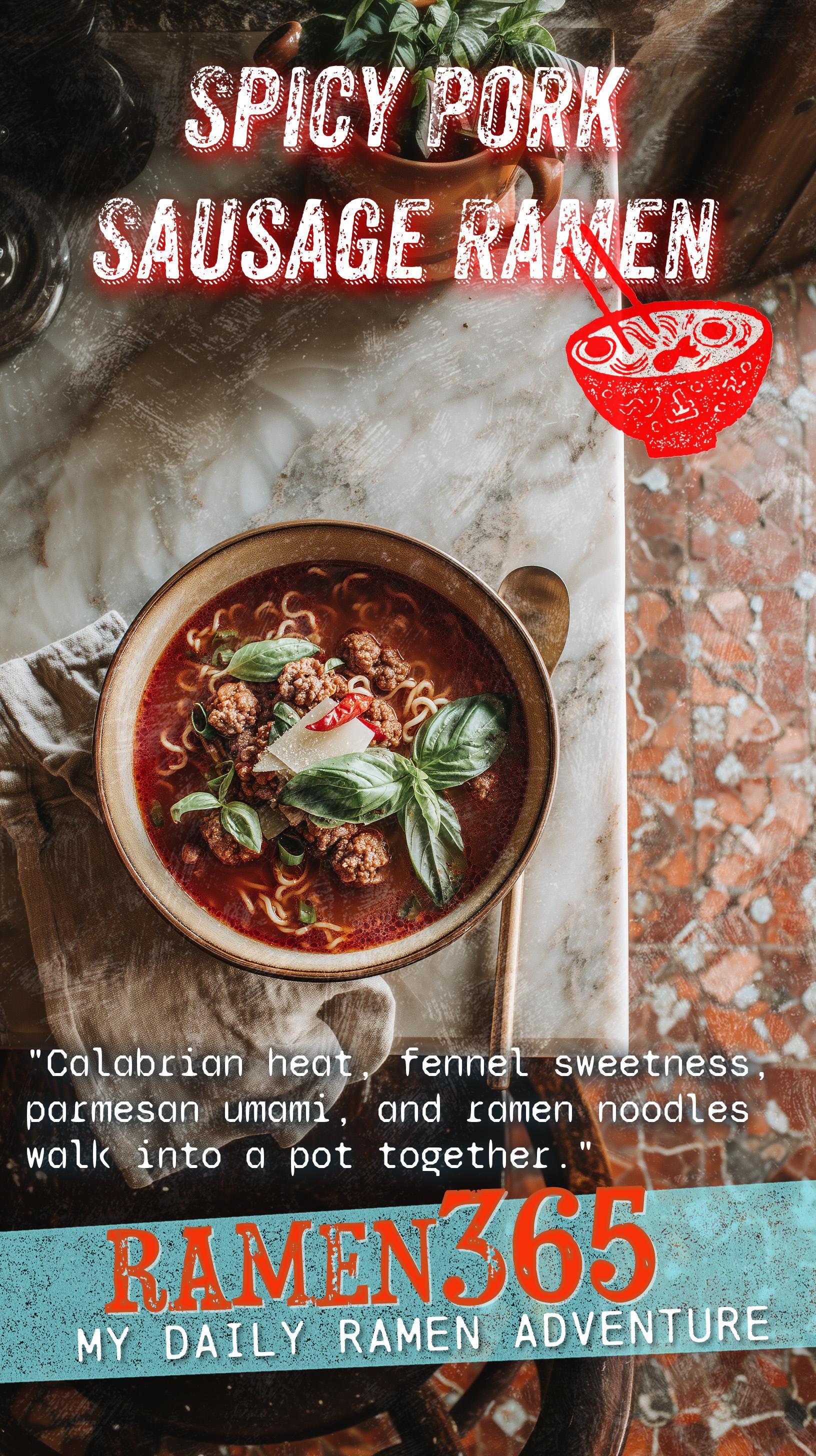 Spicy Pork Sausage Ramen