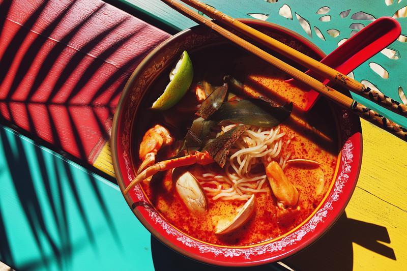 Stone Crab Claws in Red Curry Broth