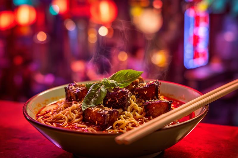 Sweet Chili Eggplant Ramen