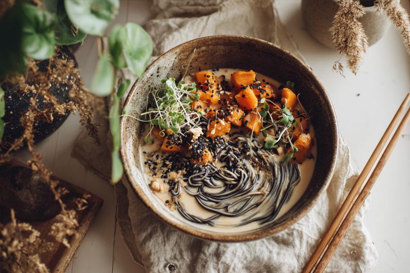 Sweet Potato Black Sesame Ramen