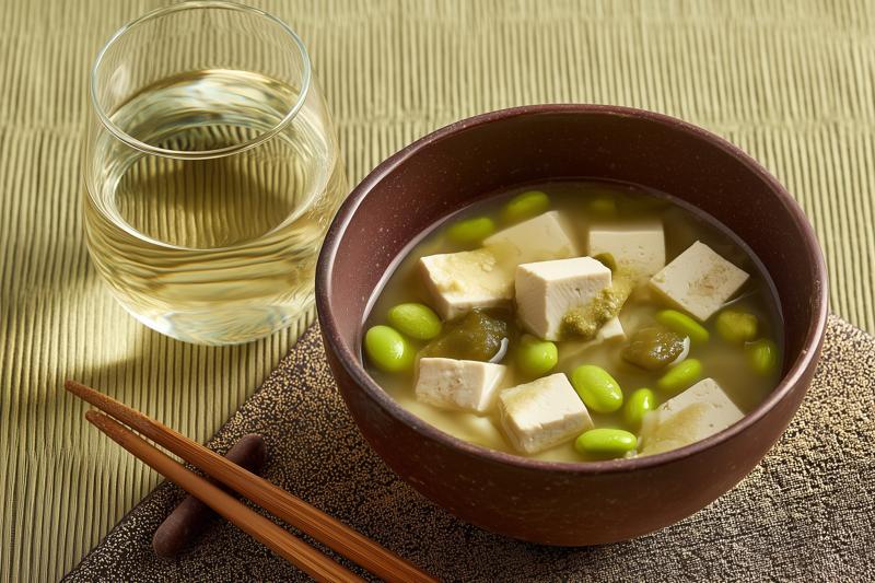 Tofu and Edamame Ramen