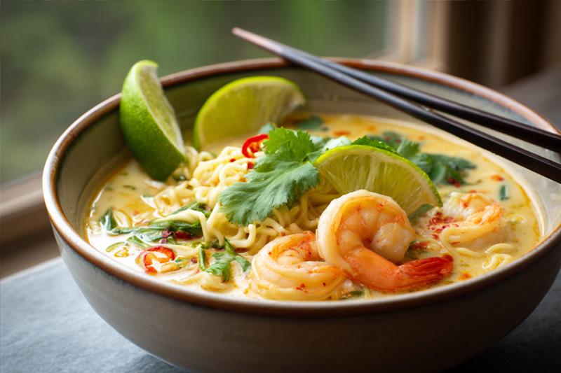 Coconut Curry Ramen with Lime