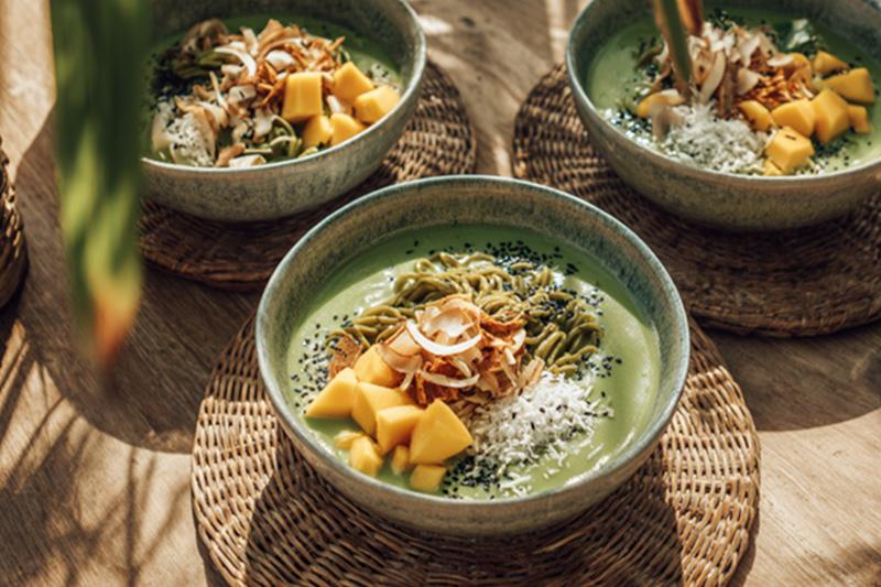 Coconut Pandan Ramen Pudding