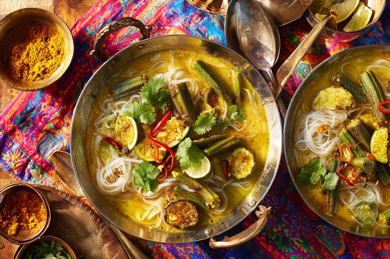 Curry Okra Rice Noodle