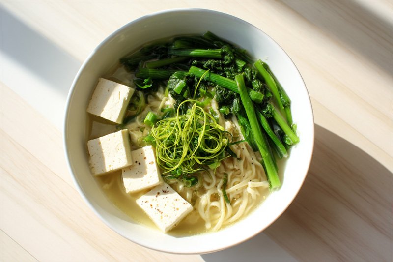 Ginger Scallion Tofu Ramen - Today's Ramen