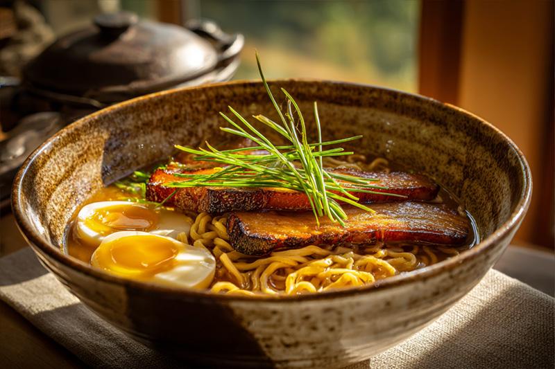 Maple-Glazed Bacon Ramen