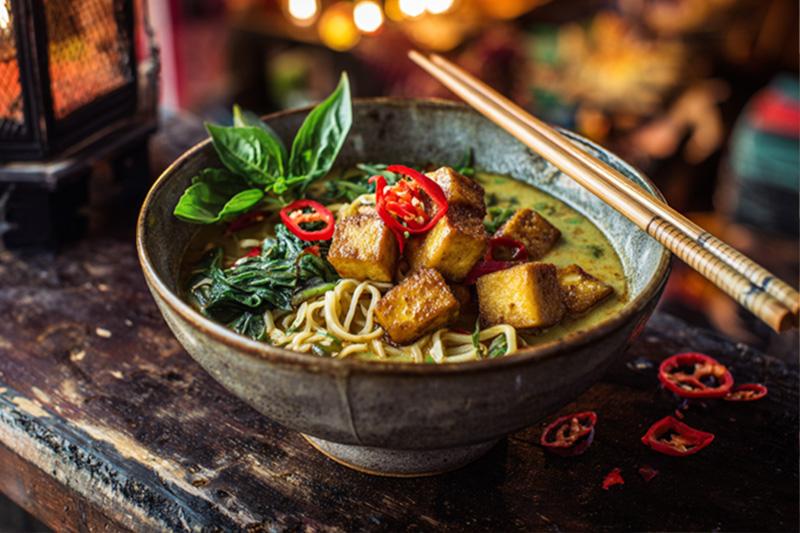 Thai Basil Tofu Ramen